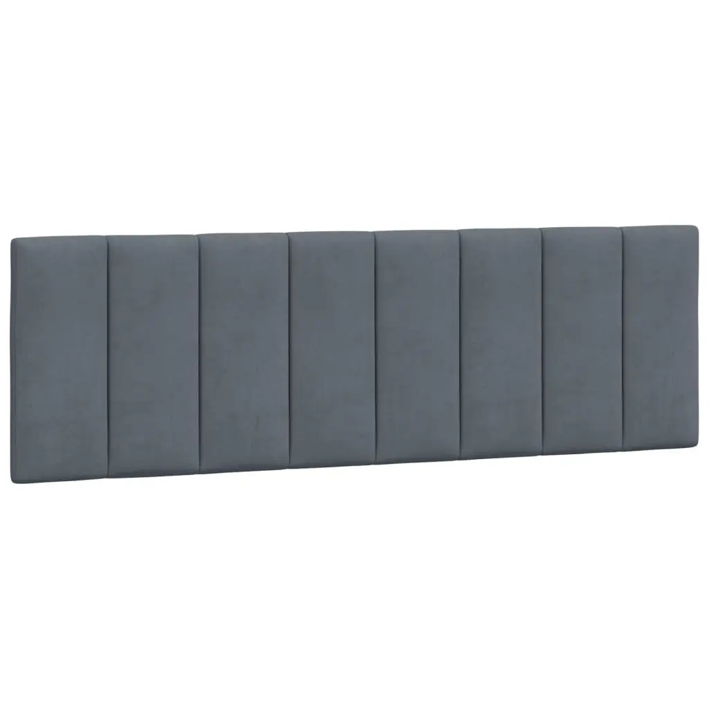 Headboard Cushion for Bed 153cm Grey Velvet Upholstered Backrest Pillow Support