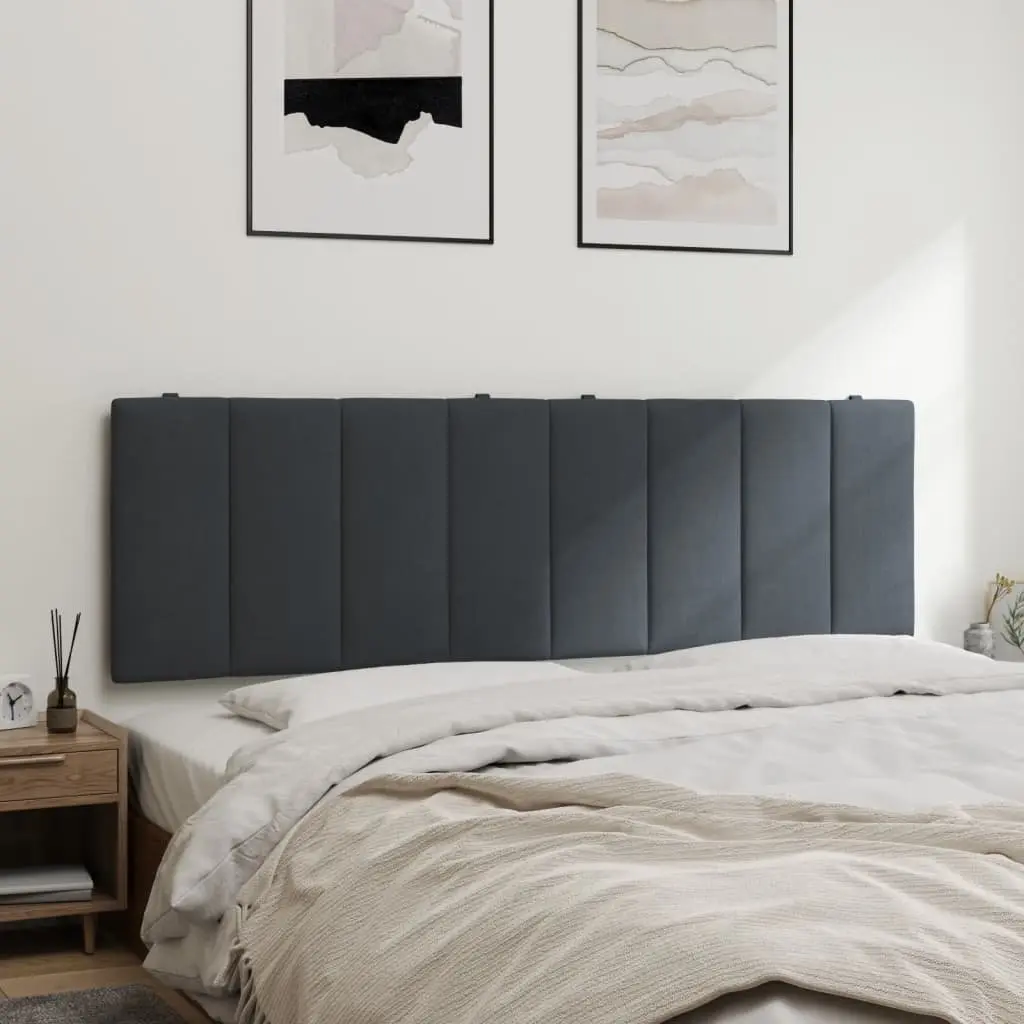 Headboard Cushion for Bed 153cm Grey Velvet Upholstered Backrest Pillow Support