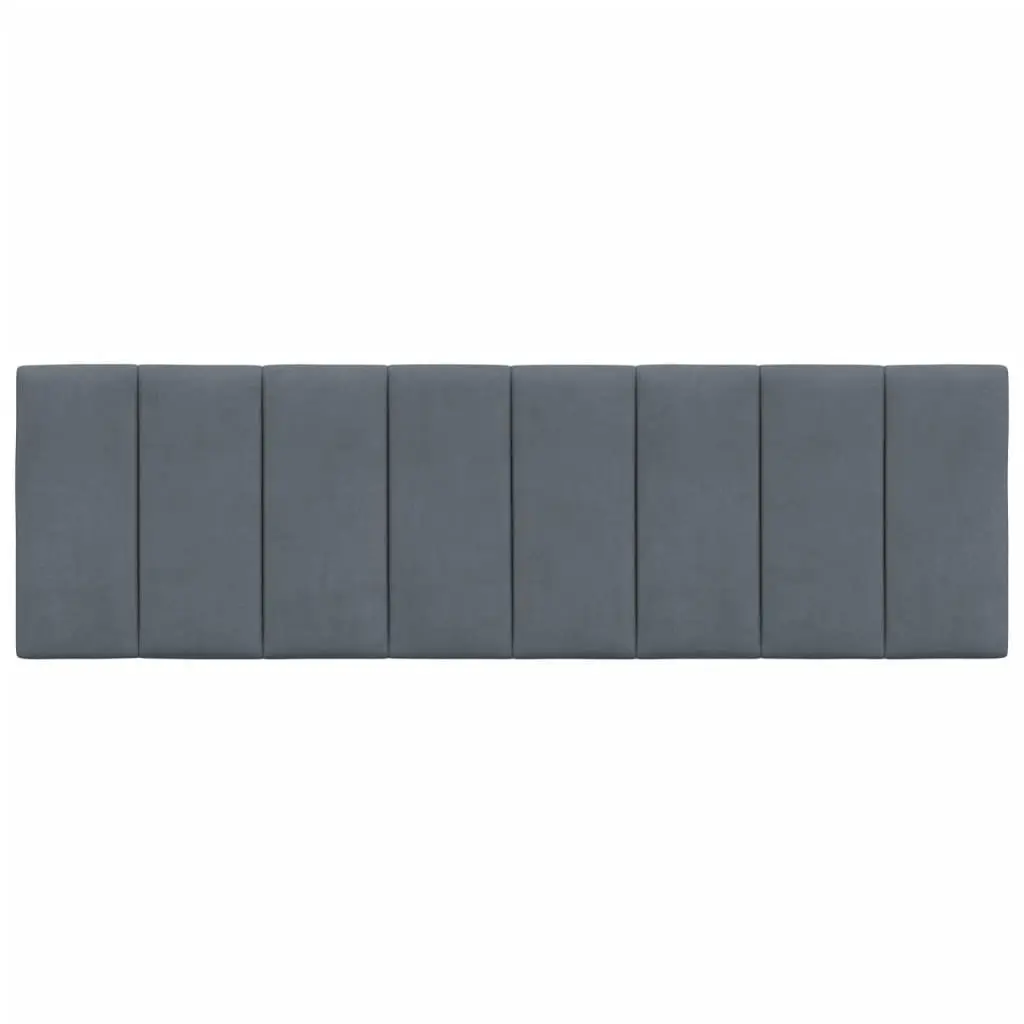 Headboard Cushion for Bed 153cm Grey Velvet Upholstered Backrest Pillow Support