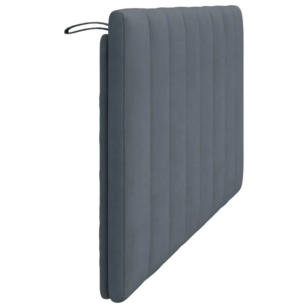 Headboard Cushion for Bed 153cm Grey Velvet Upholstered Backrest Pillow Support