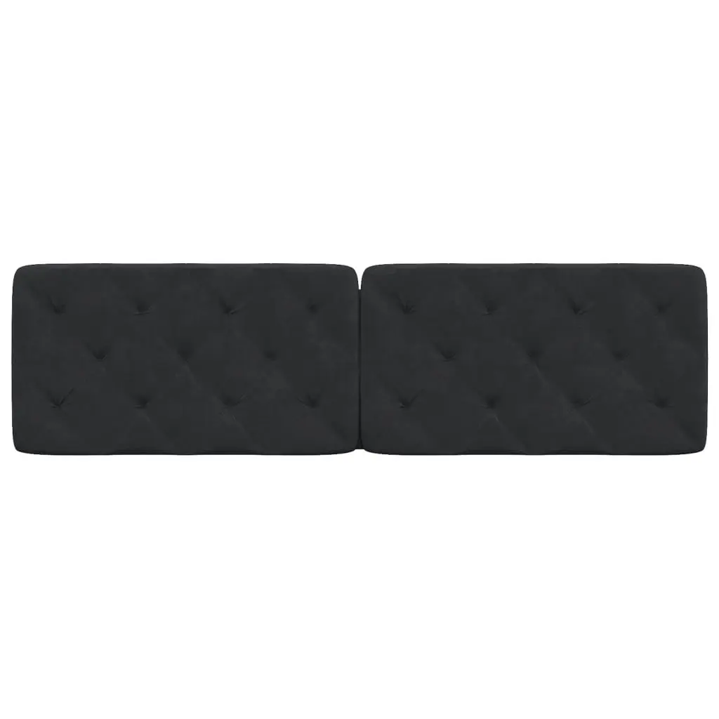 Headboard Cushion for Bed 180cm Black Velvet Upholstered Wall Mount Back Pillow