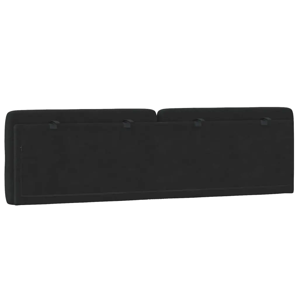 Headboard Cushion for Bed 180cm Black Velvet Upholstered Wall Mount Back Pillow