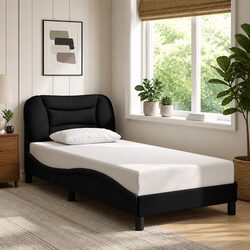 Specifications for Black Fabric Bed Frame 90x190 cm with Slats