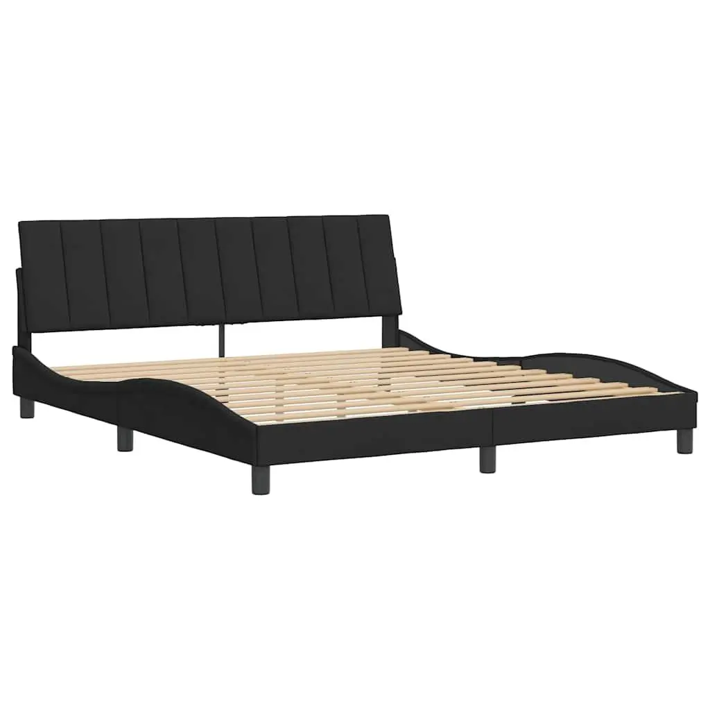 King Bed Frame for Bedroom 180x200 cm Velvet Black
