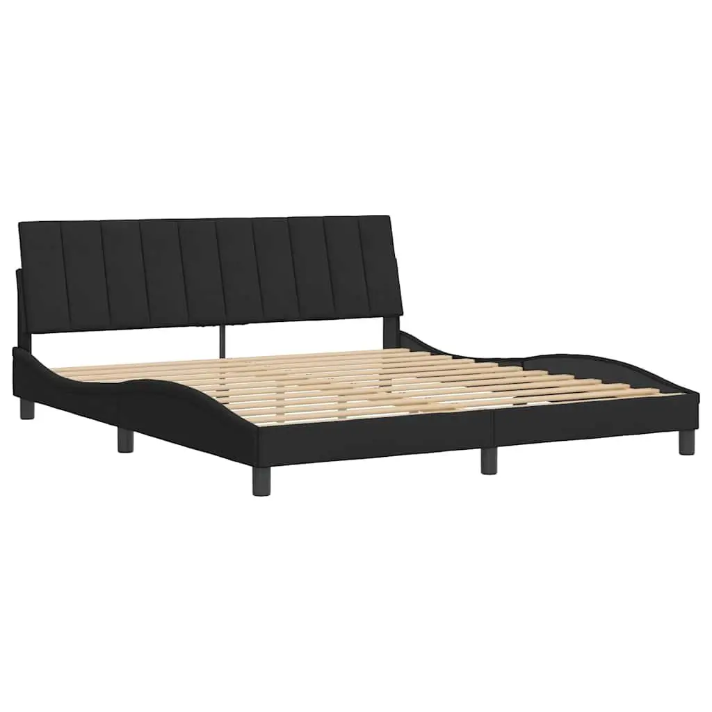 King Bed Frame for Bedroom 180x200 cm Velvet Black