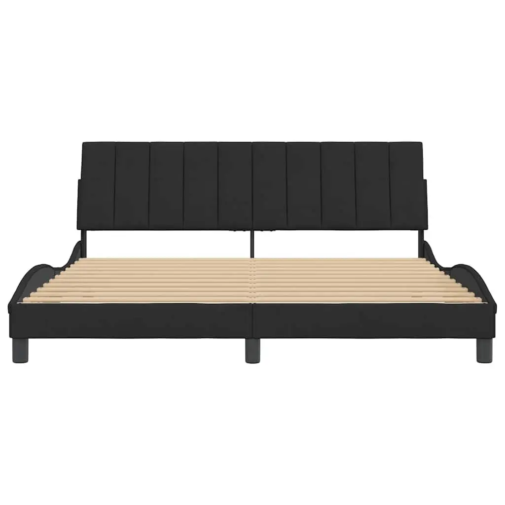 King Bed Frame for Bedroom 180x200 cm Velvet Black