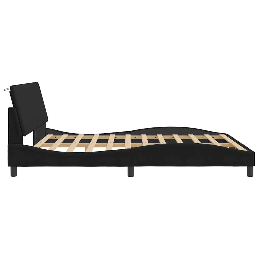 King Bed Frame for Bedroom 180x200 cm Velvet Black