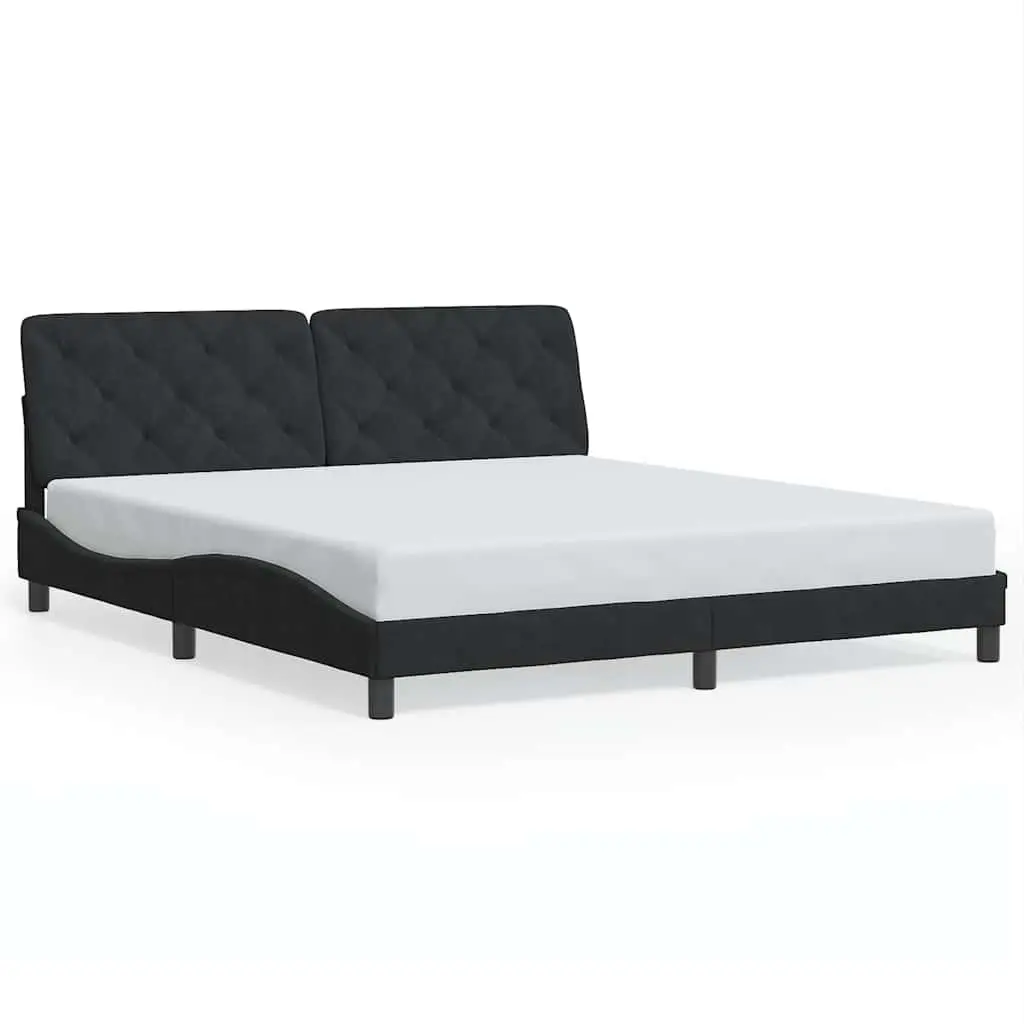 Black Velvet Bed Frame 180x200 cm