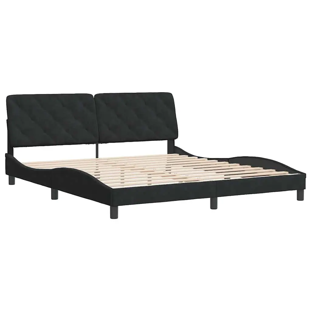Black Velvet Bed Frame 180x200 cm