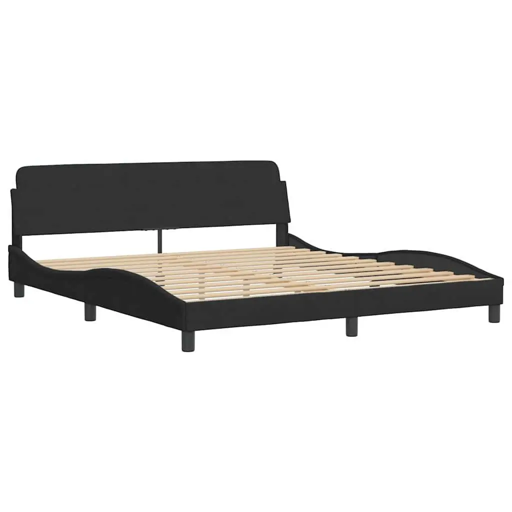 Black Velvet Bed Frame 180x200 cm