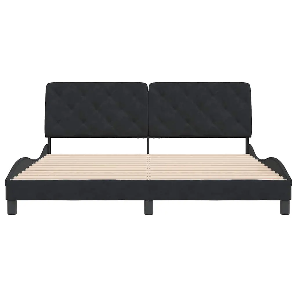 Black Velvet Bed Frame 180x200 cm