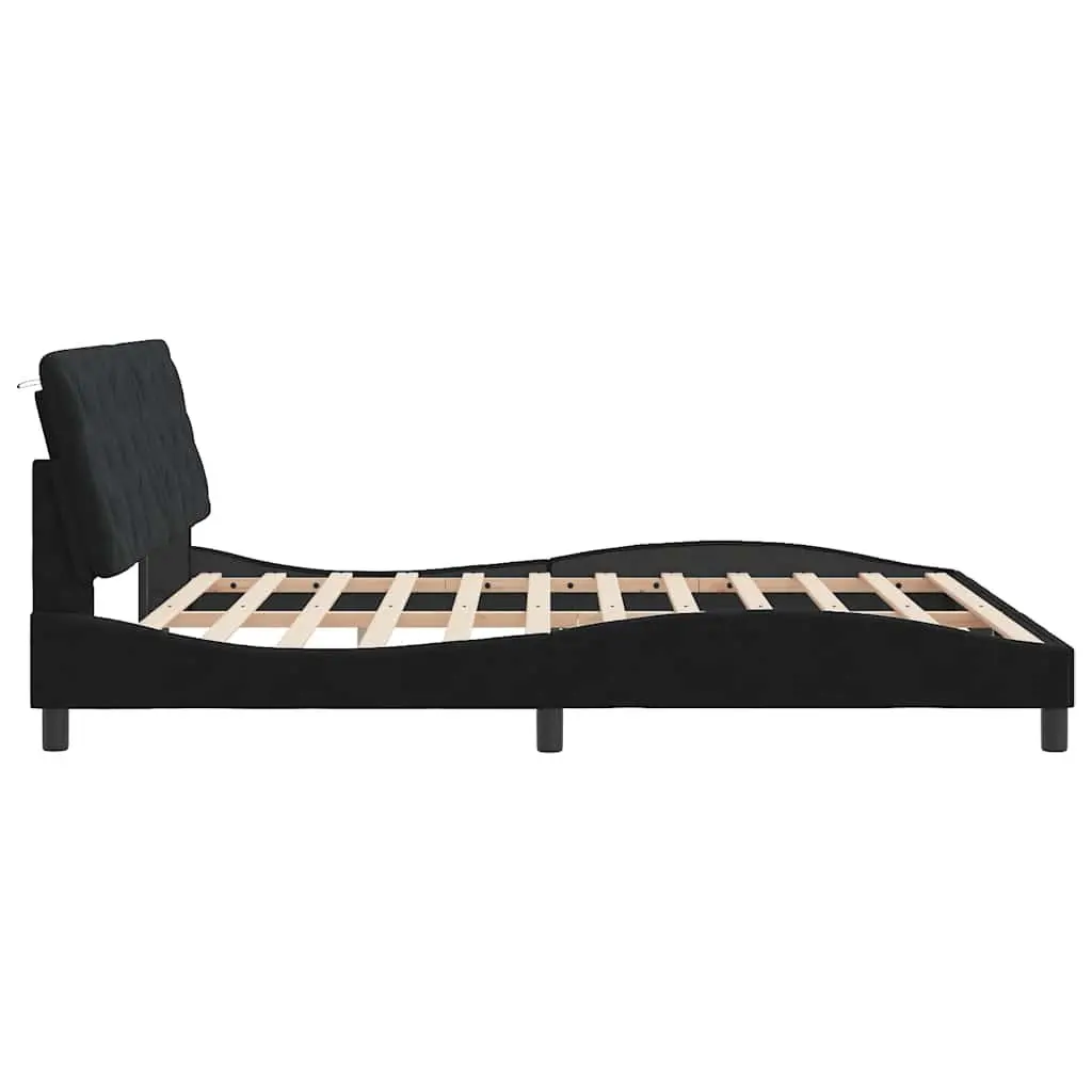 Black Velvet Bed Frame 180x200 cm