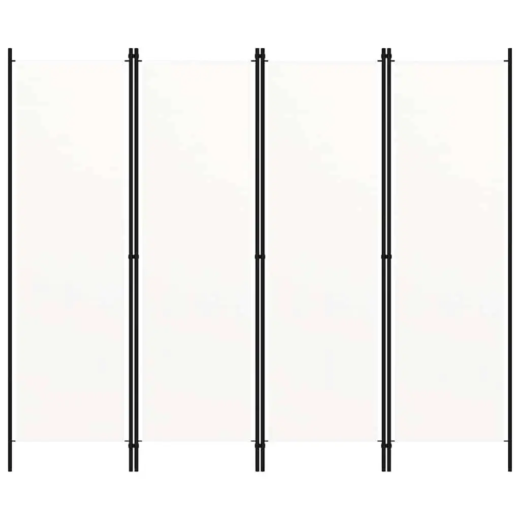 4-Panel Room Divider Freestanding Privacy Screen Folding Partition Bedroom White
