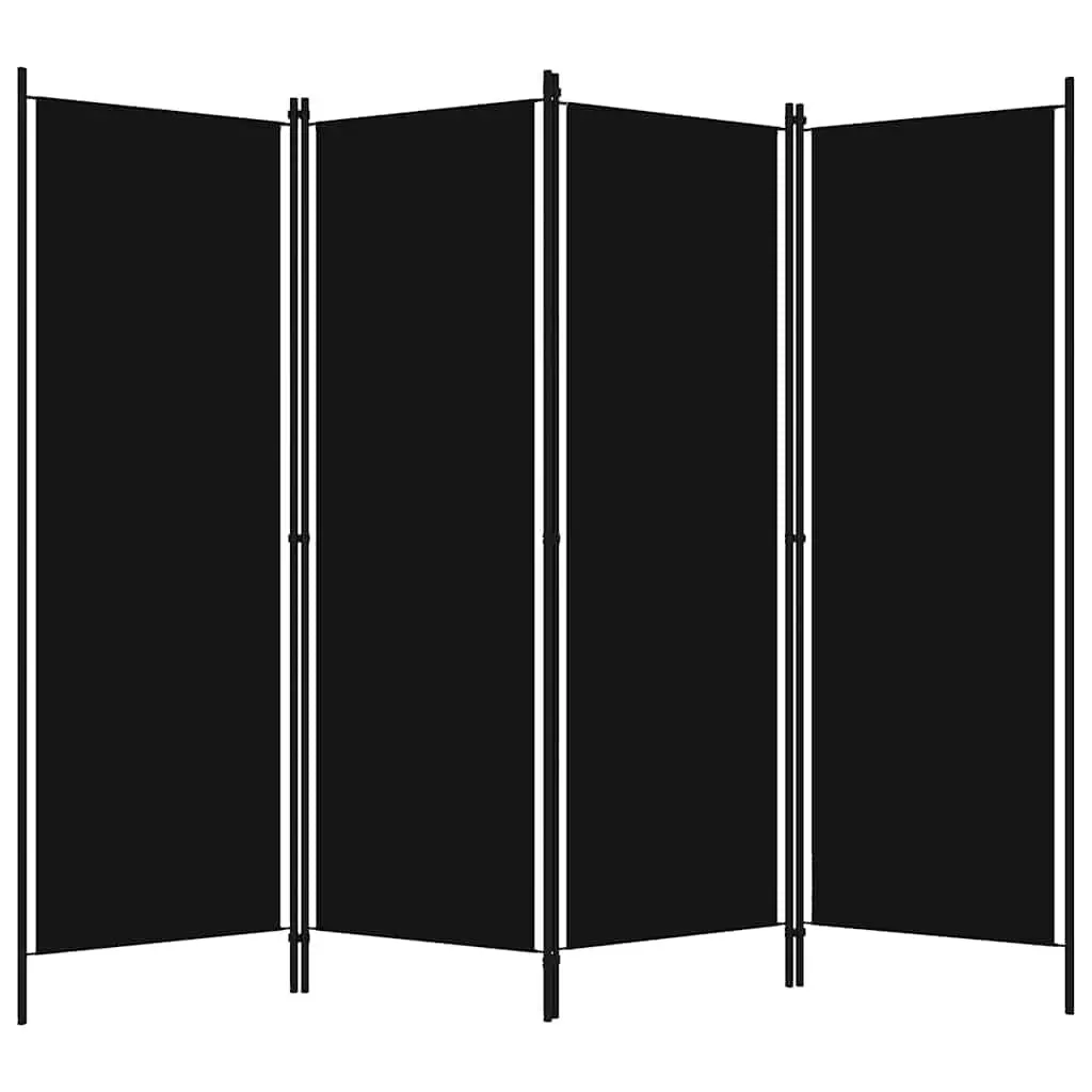 4-Panel Room Divider Folding Privacy Screen Partition Bedroom Freestanding Black