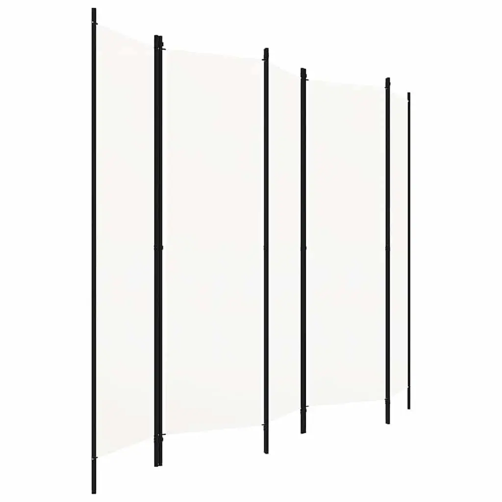 5 Panel Folding Room Divider Privacy Screen Freestanding White 250x180cm