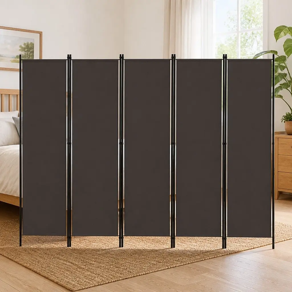 5-Panel Room Divider for Bedroom or Living Room Anthracite 250 x 180 cm Freestanding Partition Privacy Screen Folding