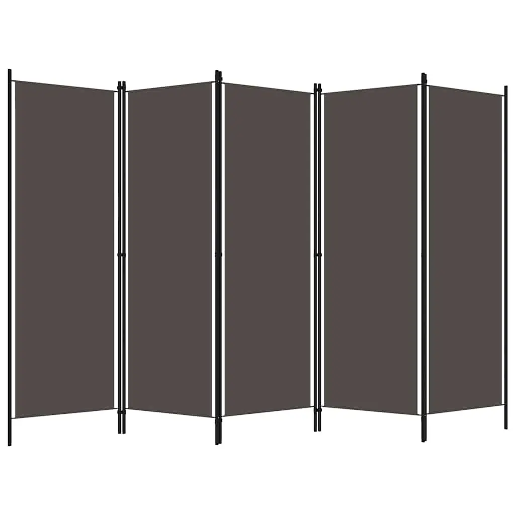 5-Panel Room Divider for Bedroom or Living Room Anthracite 250 x 180 cm Freestanding Partition Privacy Screen Folding