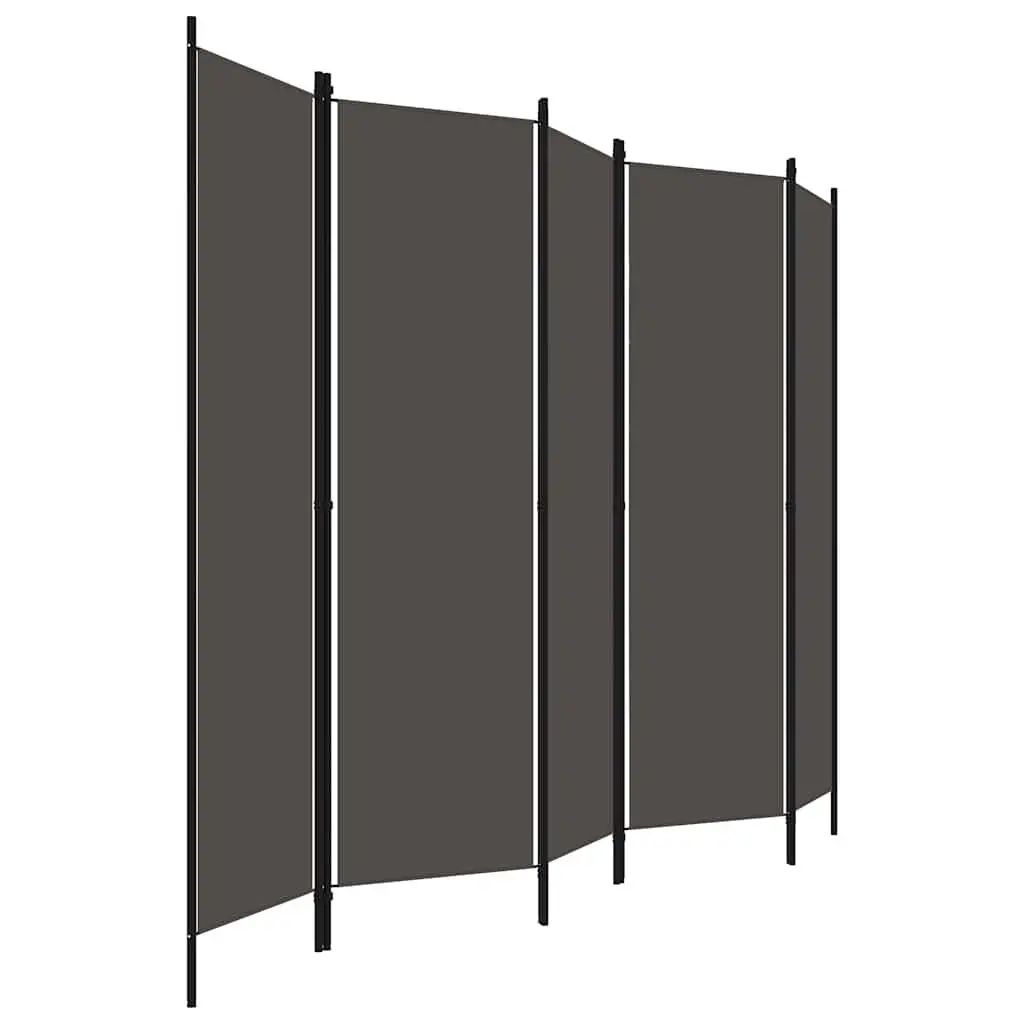 5-Panel Room Divider for Bedroom or Living Room Anthracite 250 x 180 cm Freestanding Partition Privacy Screen Folding
