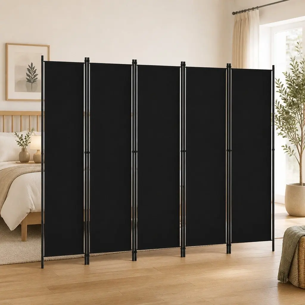 5-Panel Room Divider Freestanding Folding Privacy Screen Partition 250x180 cm