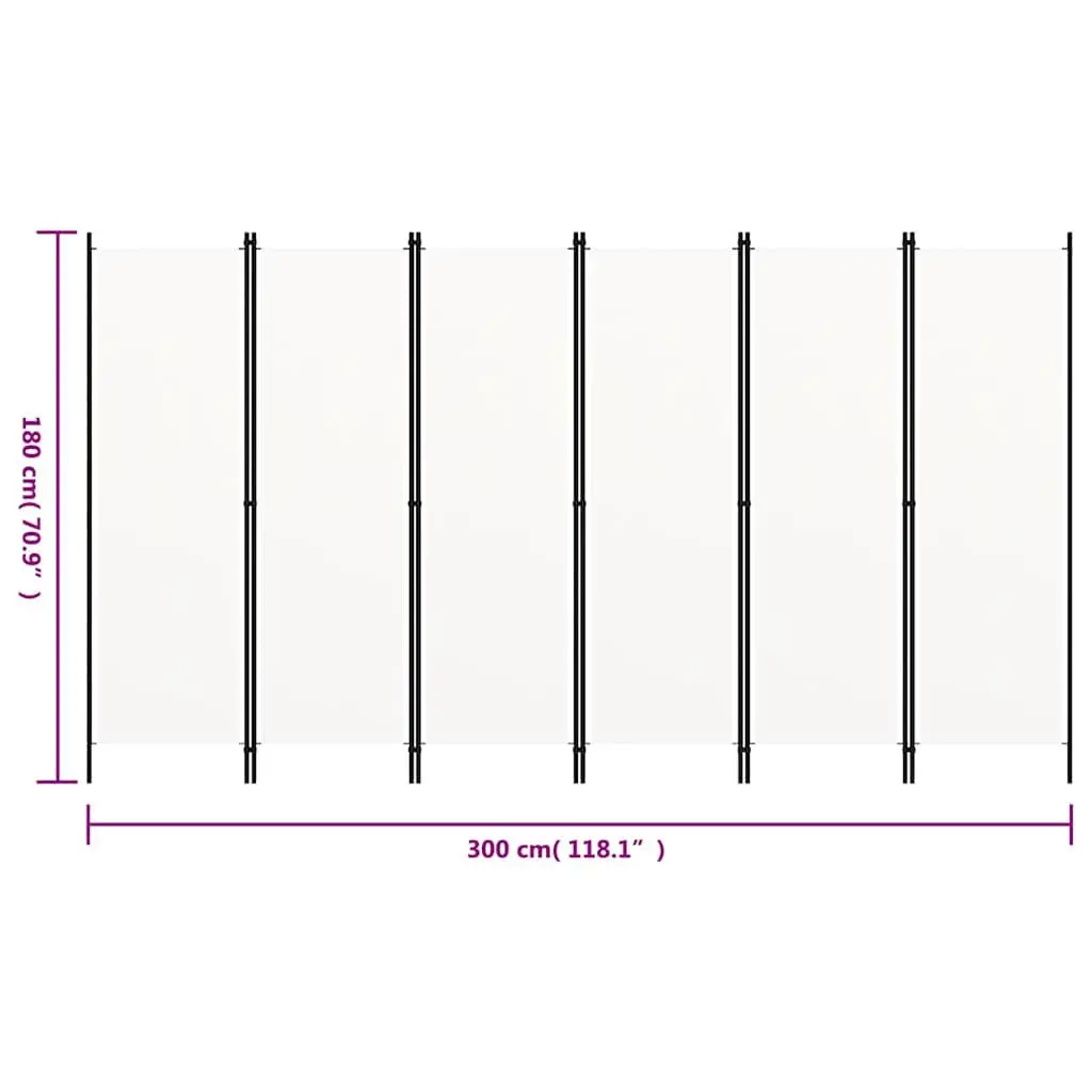 6-Panel Room Divider Folding Screen