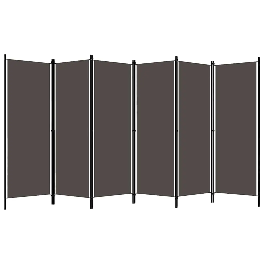 6-Panel Room Divider with Anthracite Finish