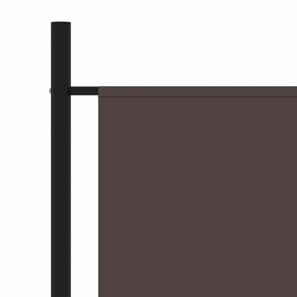 3-Panel Room Divider Folding Screen Brown Fabric 260x180 cm