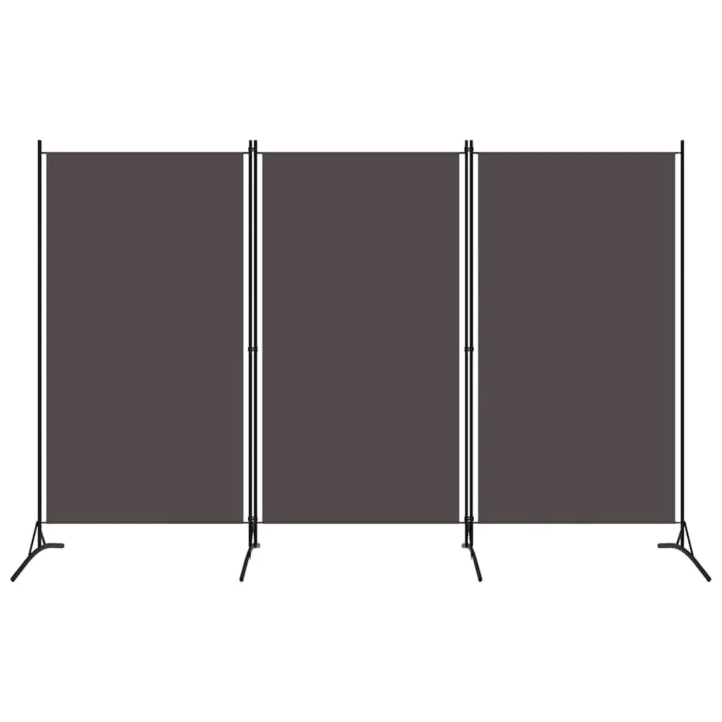 3-Panel Room Divider Grey Folding Privacy Screen Partition Home Office Bedroom 260 x 180 cm
