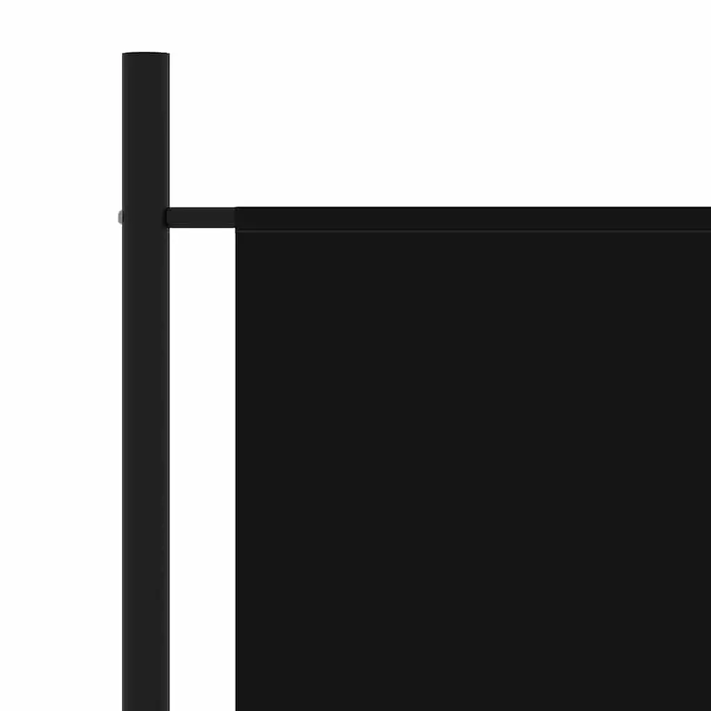 3-Panel Room Divider Black Folding Screen Fabric Partition Space Separator