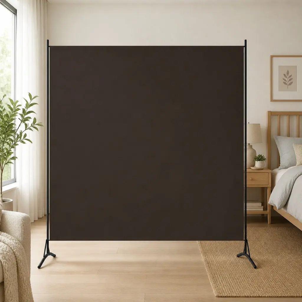 Room Divider Screen Panel for Bedroom Living Room Office 175 x 180 cm Brown