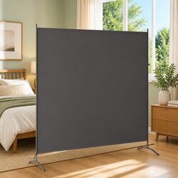 Room Divider Specifications: 3-Panel Anthracite Fabric Screen
