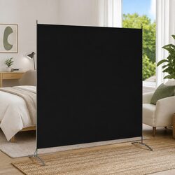 Fabric Room Divider with Dimensions 175x180 cm in Black
