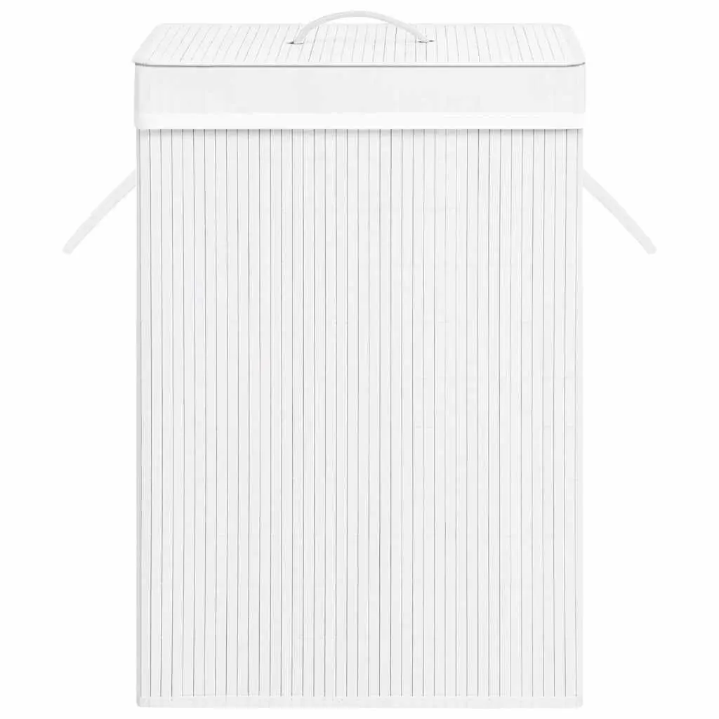 Bamboo Laundry Basket Household Storage Single Section Removable Liner Handles
