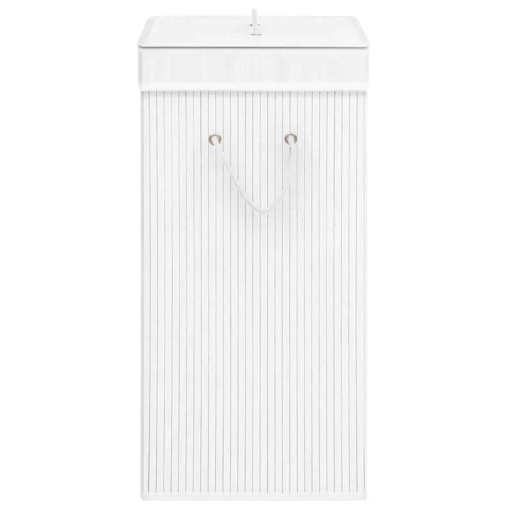 Bamboo Laundry Basket Household Storage Single Section Removable Liner Handles