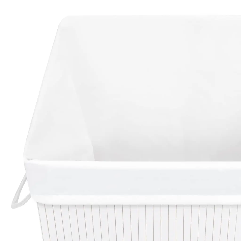 Bamboo Laundry Basket Household Storage Single Section Removable Liner Handles