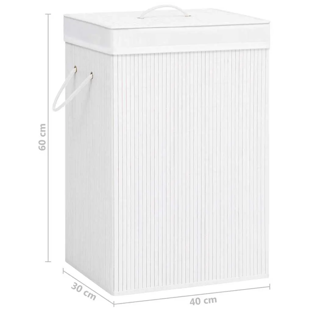 Bamboo Laundry Basket Household Storage Single Section Removable Liner Handles