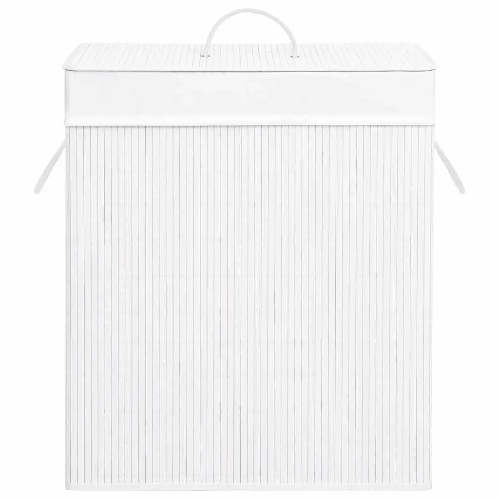 Bamboo Laundry Basket for Home Use White 83L