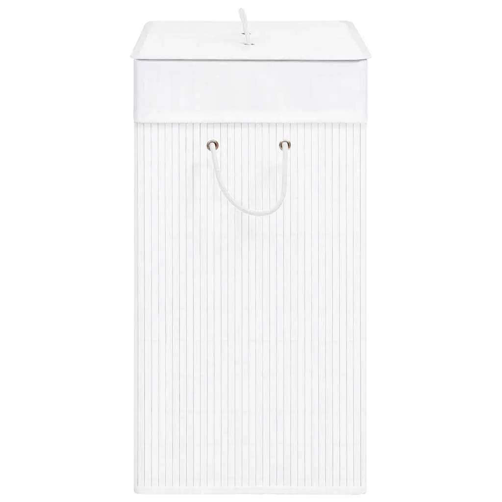 Bamboo Laundry Basket for Home Use White 83L