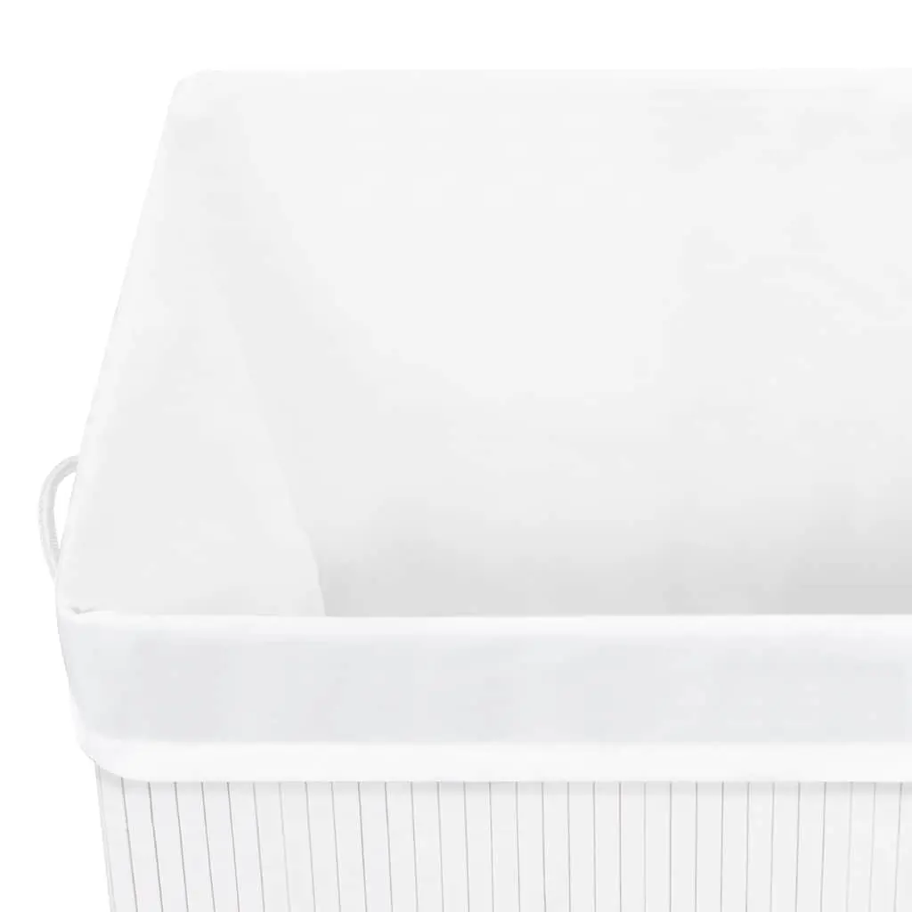Bamboo Laundry Basket for Home Use White 83L