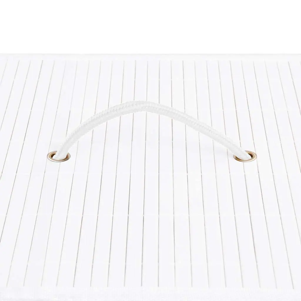 Bamboo Laundry Basket for Home Use White 83L