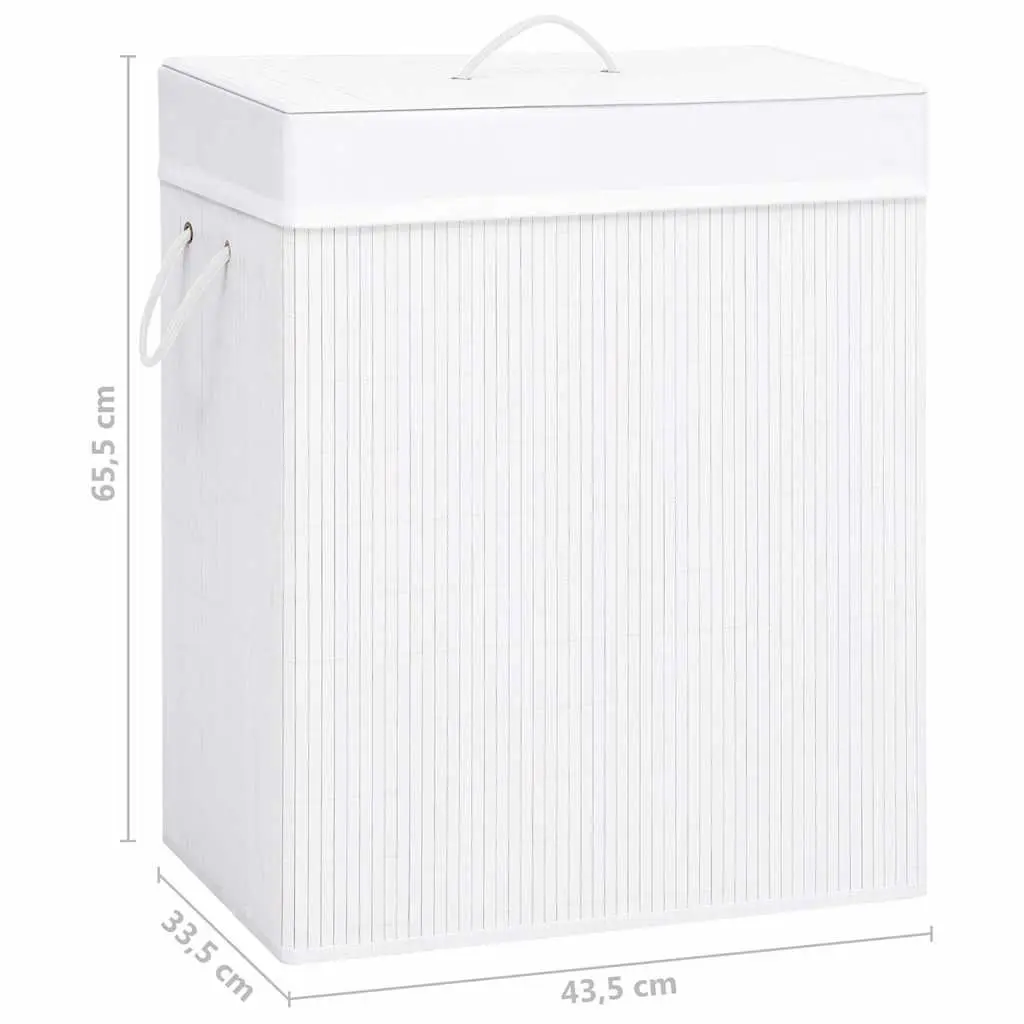 Bamboo Laundry Basket for Home Use White 83L