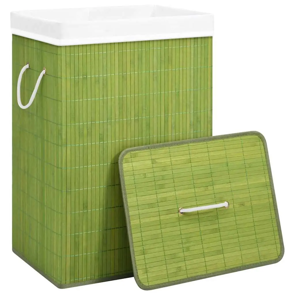 Bamboo Laundry Basket with Removable Liner and Handles