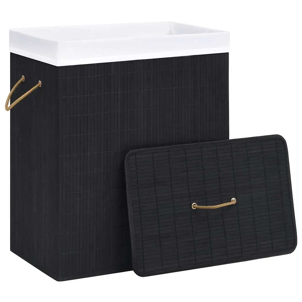 Bamboo Laundry Basket 83L in Black