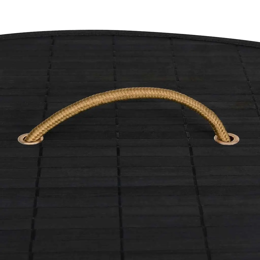 Bamboo Corner Laundry Basket Black 60L Bedroom Bathroom Storage Hamper