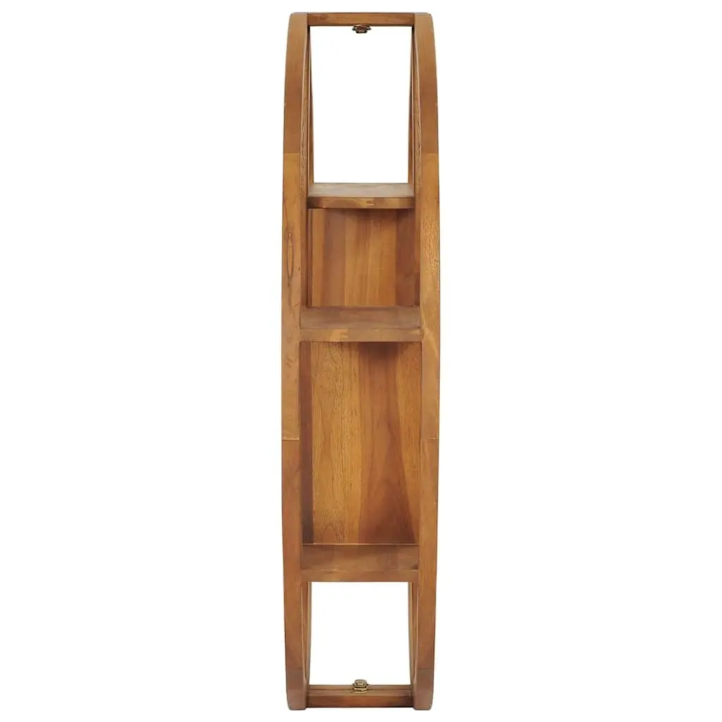 Yin Yang Wall Shelf Solid Wood Teak Storage Display Organizer 100cm Brown Home Decor