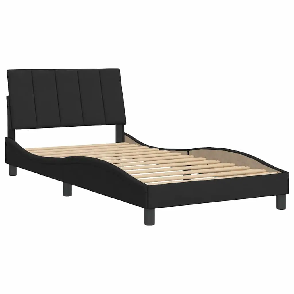 King Single Bed Frame Velvet Black 107x203 cm Bedroom Furniture