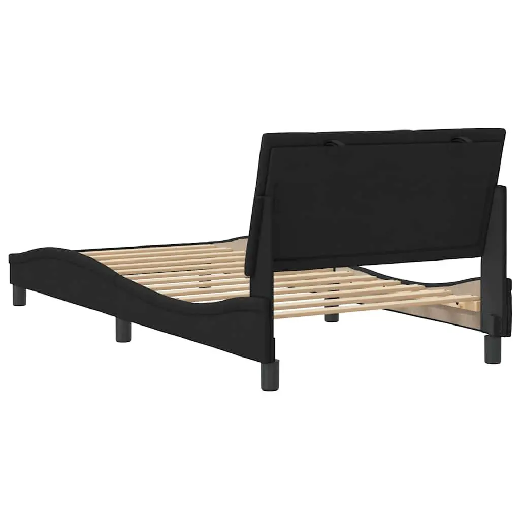 King Single Bed Frame Velvet Black 107x203 cm Bedroom Furniture
