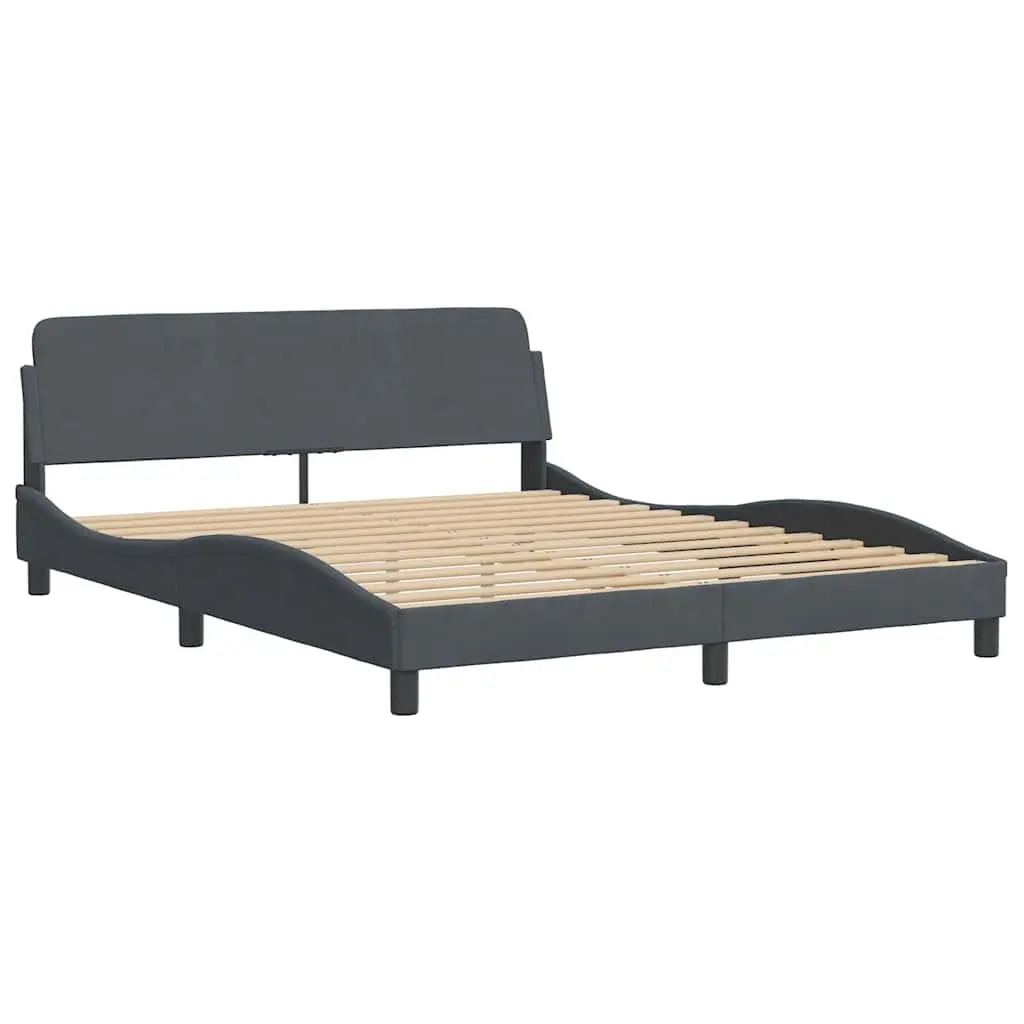Queen Bed Frame with Headboard Velvet Upholstered Modern Bedroom Furniture