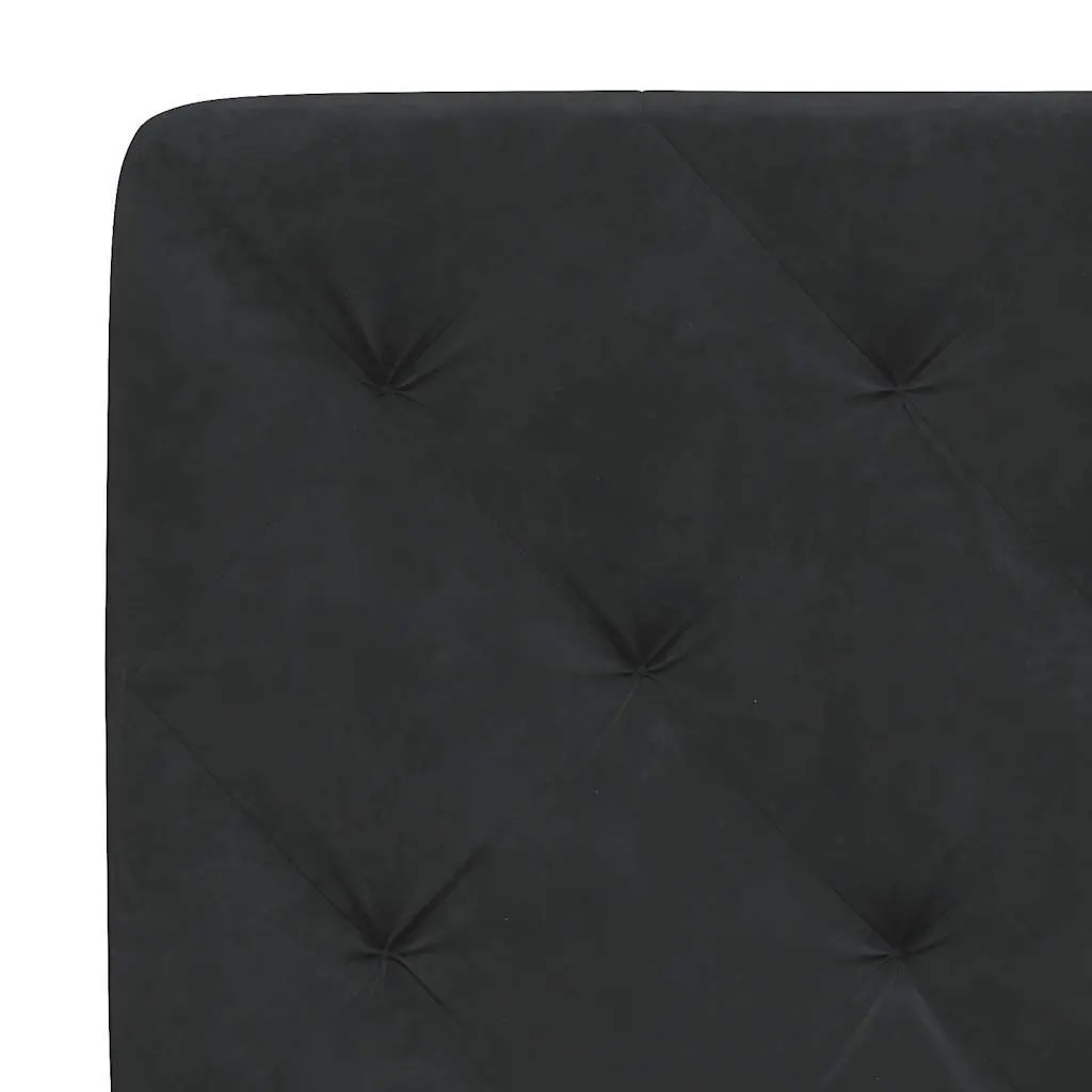 Queen Bed Frame 152x203cm with Black Velvet Headboard