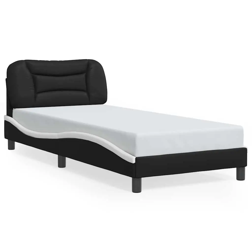 Bed Frame 90x190 cm with Cushioned Headboard