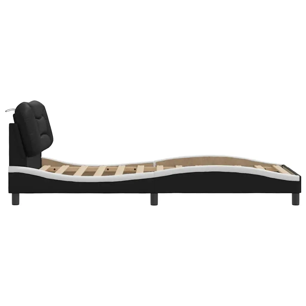 Bed Frame 90x190 cm with Cushioned Headboard